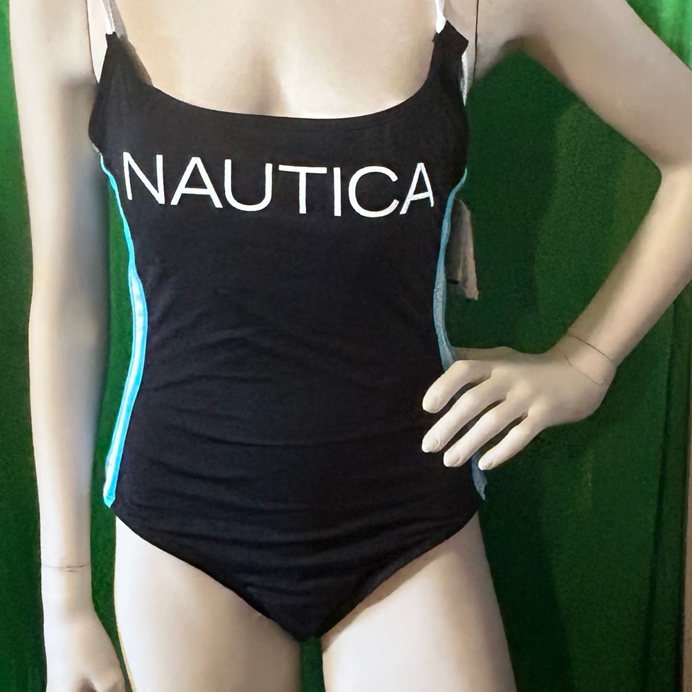 Nautica Blue and Black Swimwear